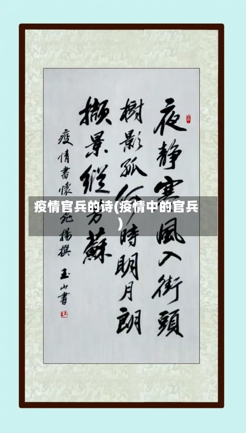 疫情官兵的诗(疫情中的官兵)